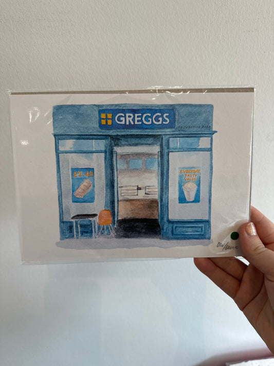 '33 Junction Road', Greggs Watercolour Print