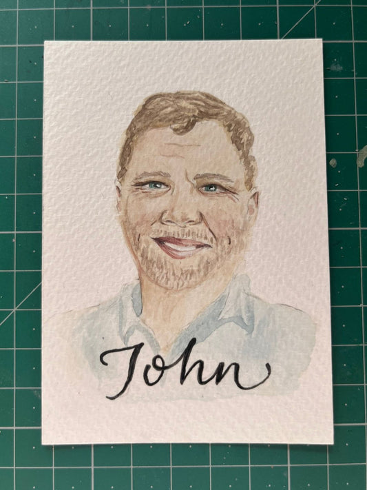 Portrait Illustration place cards, A7 personalised watercolours for table settings