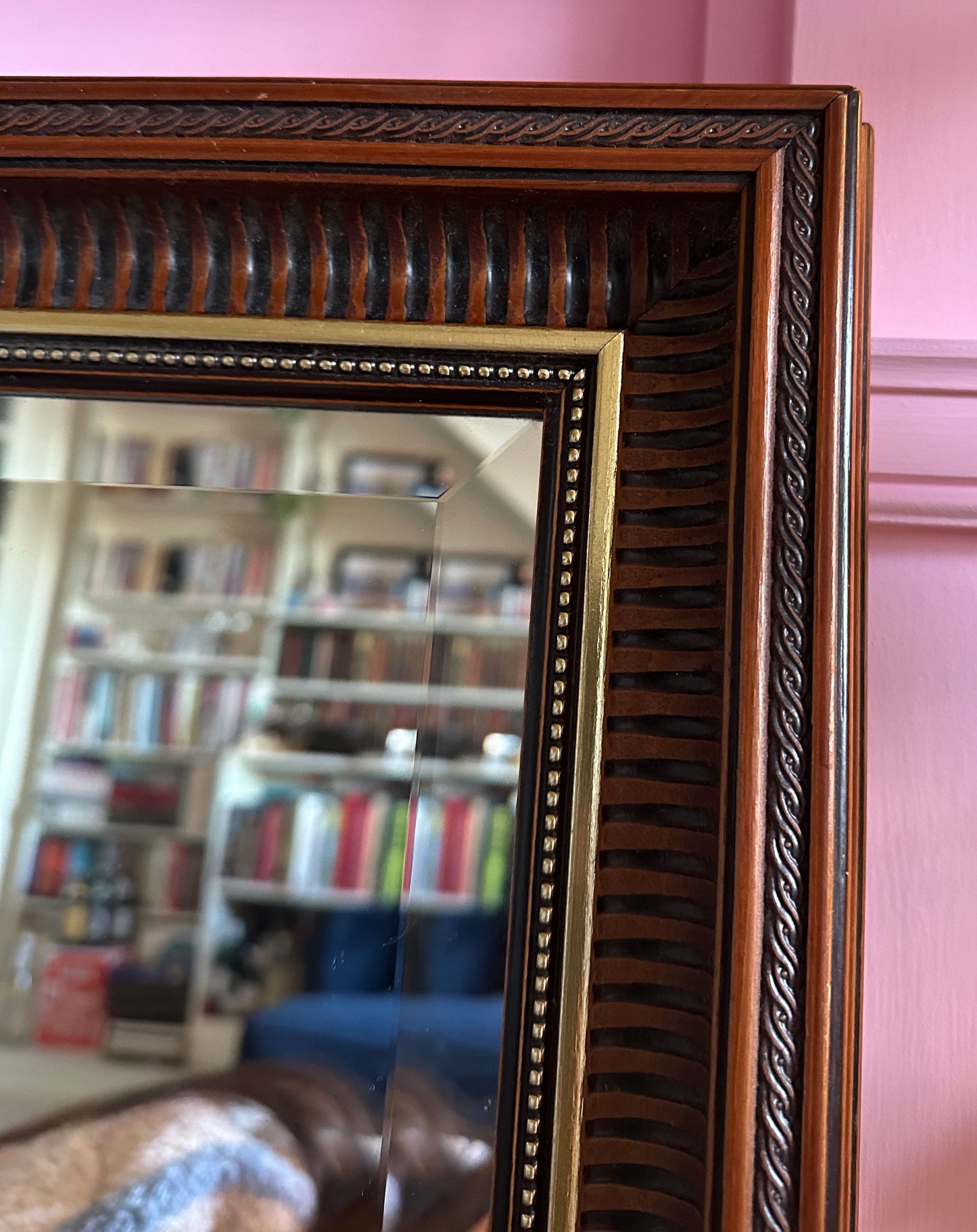 Medium Wood Carved Edge Mirror - Available for Commission