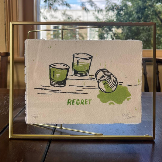 'Regret' Apple Sourz, Lino Print