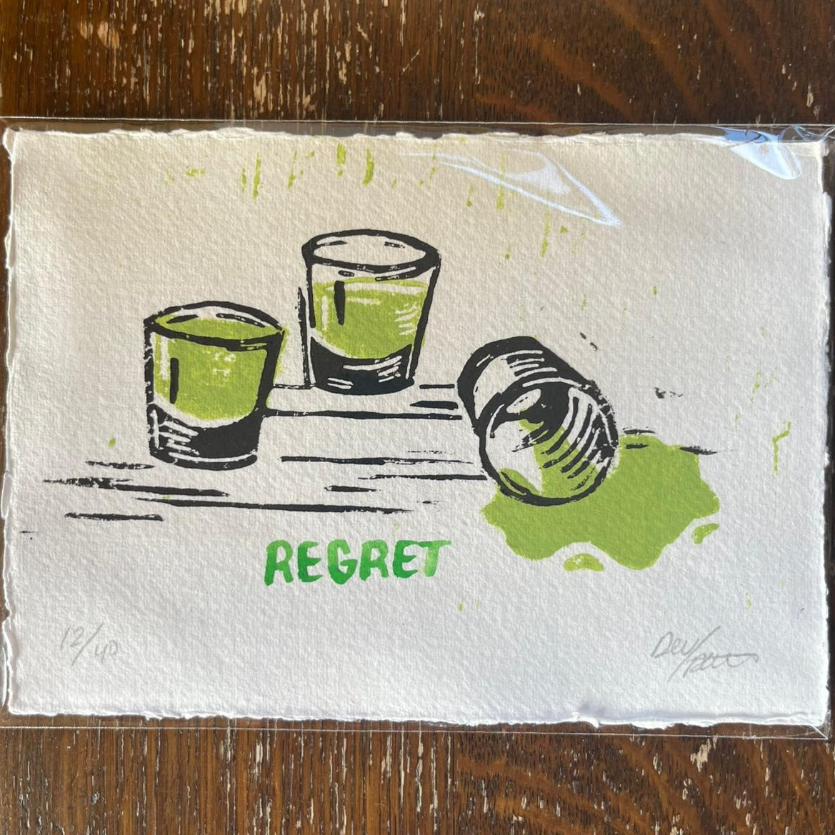 'Regret' Apple Sourz, Lino Print